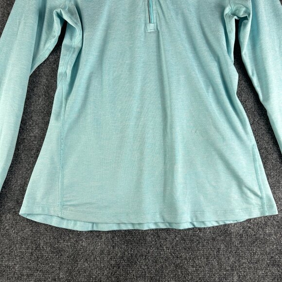 Nike Running Top Womens Small 1/4 Zip Dri Fit Blue Stretch Thumb Holes - Picture 3 of 11